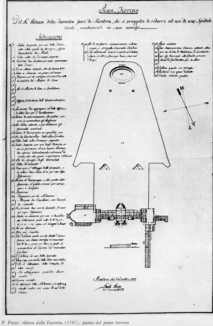 figura 6-"La Favorita" come era... Planimetria generale (da Paolo Pozzo 1787) (favoparco)