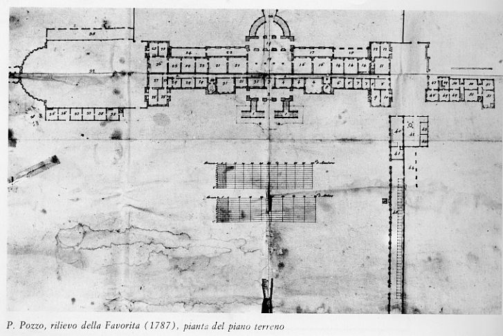 figura 3-"La Favorita" come 
era... Planimetria generale (da Paolo Pozzo 1787)
